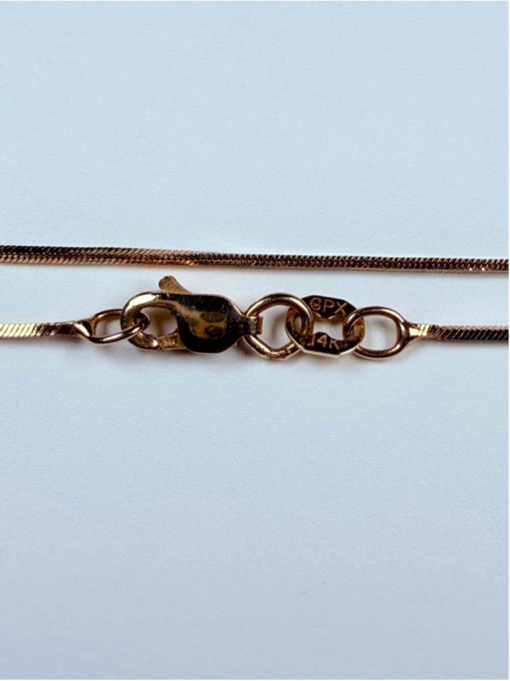 14K Solid Yellow Gold Classic Snake Link Box Chain 1MM Necklace 19.75” - Picture 3 of 6